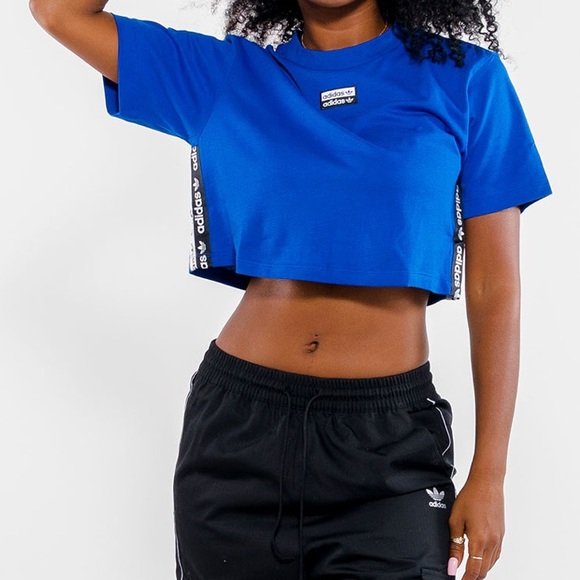 adidas crop top blue